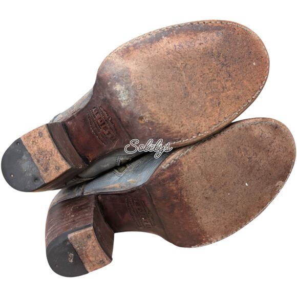 Bed Stu Judgement Distressed Leather Ankle 2" Lace Up Heeled Bootie Womens 8.5 - Picture 8 of 11